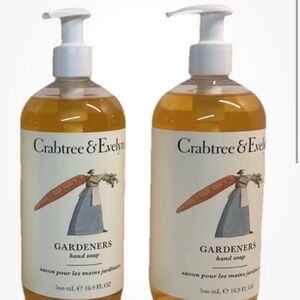 NEW! Crabtree & Evelyn GARDENERS Hand Soap Set of 2